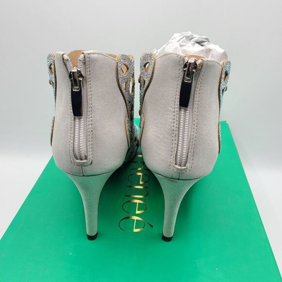 J. Renee Mcwayfalls Silver Dress Sandal High Heel Size 8.5 Shoes - Picture 5 of 10